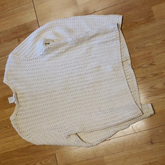 Talbots cream button front cotton sweater M - Picture 3 of 3